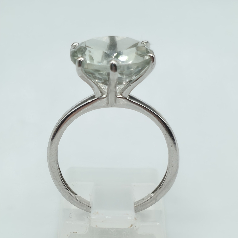NWOT Extraordinary Montezuma 6.25c Earth Mined Genuine Prasiolite Solitaire Ring - Picture 6 of 10